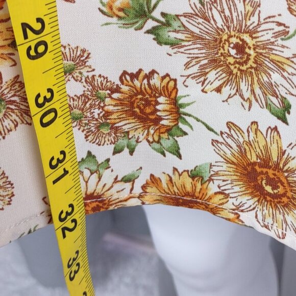 Forever 21 Sunflower Floral Mini Slip Dress Chiffon Style Size Small - Picture 7 of 11